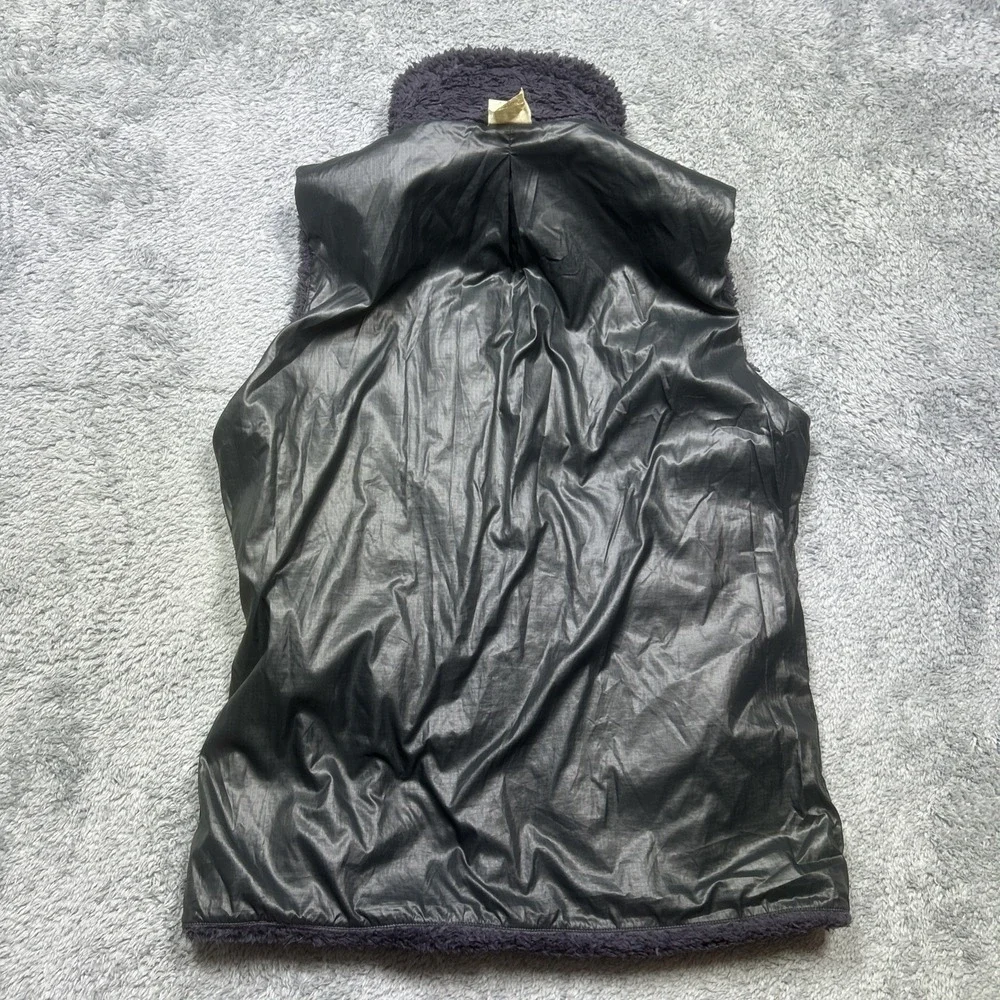 Patagonia Los Gatos Deep Pile Vest Womens M Purple Full‎ Zip Reversible Pockets